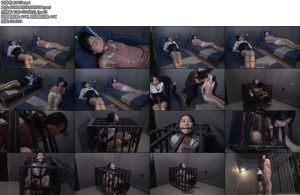 [胜景影视] 连续剧被俘女教师（第三集）两个美女教师强制固定在笼子里戴着口球一动不能动固定着两女教师又被拉出来反铐在过道铁栏杆上-丝依依