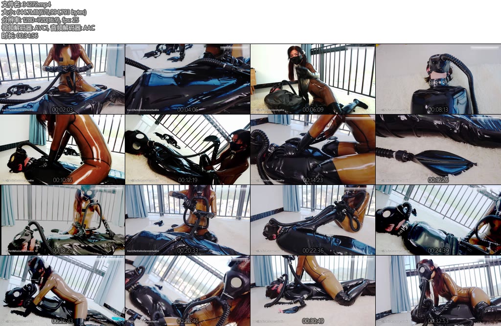 [FSS原创] 乳胶Dove与KIKI的疯狂氧气争夺战乳胶百合女虐女防毒面具呼吸管共享呼吸带乳胶睡袋拘束真空袋呼吸抑置-丝依依