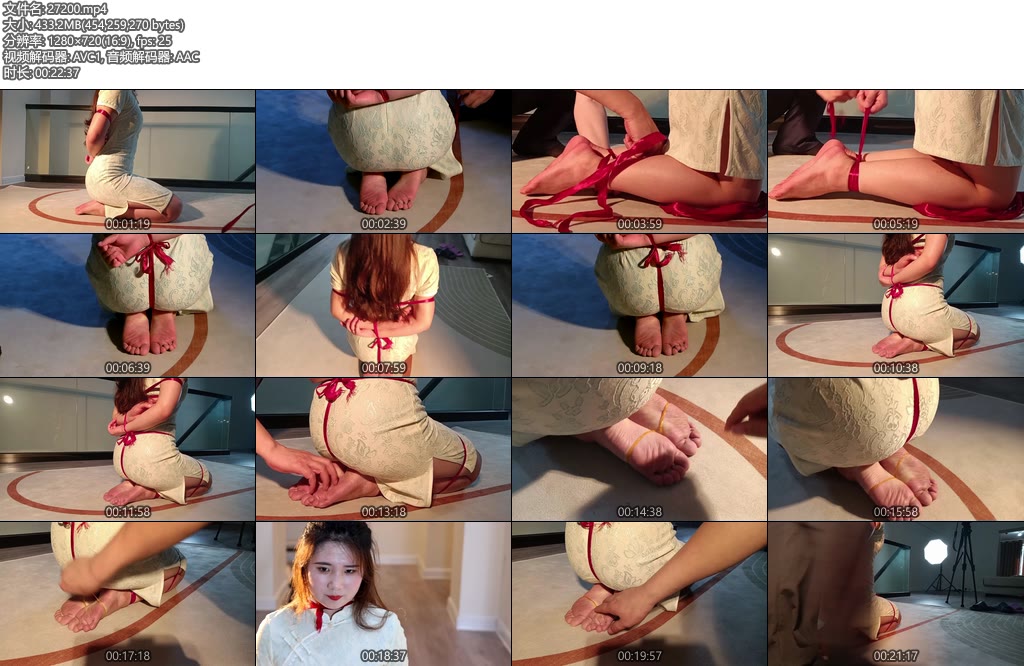 [吴越原创] 筱慧温婉女孩的旗袍红绳游戏曼妙跪缚与嫩足之虐-丝依依
