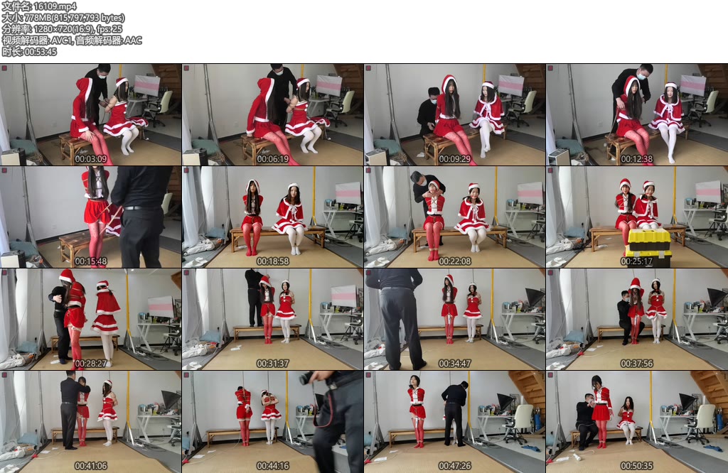 [绳之韵] 小九妹、小呆美少女双人组、圣诞情趣，双人直立半吊+固定棒、SP、TK-丝依依