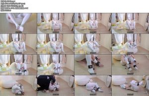 [丝聚原创] 丝竹原创cosplay调教可爱白兔主人不在家偷偷玩玩具白丝美腿主人突然回家被抓现行进行放置捆绑固定-丝依依