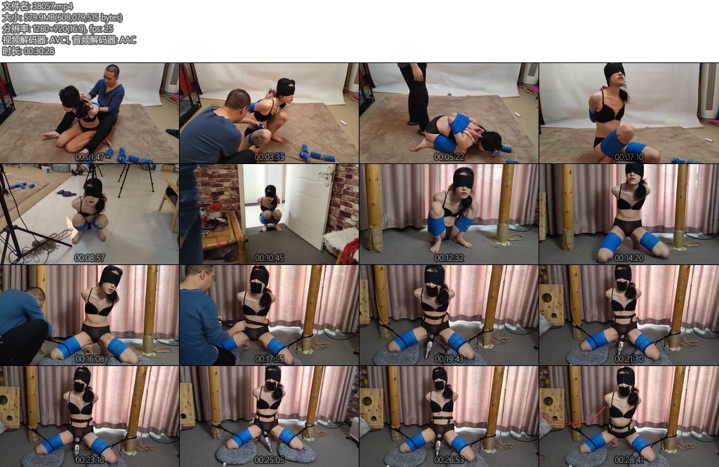 [随心原创] 雅熙绷带后手观音的调叫缠腿蹲走震动固定-丝依依