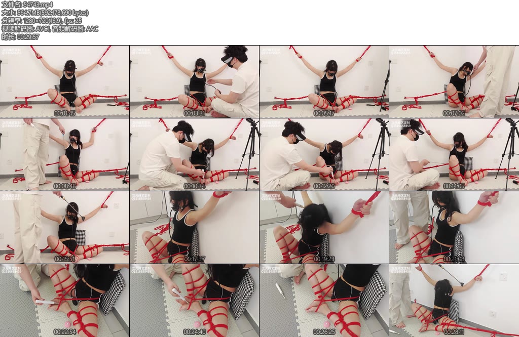 [次元原创] 喜欢受虐的少女裸足少女被盘腿束缚吊起双手高频td电流皮鞭充气口塞多道具TK-丝依依