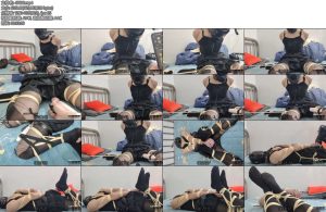 [亚洲绳艺] 男娘直臂强高全包头套深喉口塞直臂缚加M腿放置带上训练器再加振动棒强高放置半小时时不时搔痒一下-丝依依