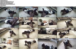 [逍遥原创] did女子图集（03） 死亡陷阱 白领黑丝美女捆成一团手指被胶带包裹-丝依依