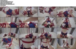 [亚洲绳艺] EN_shibari 这次是略微性感的体操服和过膝白丝袜M字腿驷马双手合拢半吊缚-丝依依