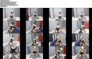 [飞天原创] 新模艺涵初次体验拘束架深喉禁锢，多功能TD,电击片和高频率棒被折磨的失禁-丝依依