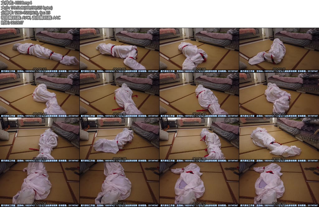 [新月原创] 玉箫的床单包裹紧束带捆绑最后还要展示那双大白脚-丝依依