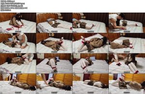 [墨色原创] 婷婷穿白丝自缚享受被主人发现后驷马鞭打惩罚-丝依依