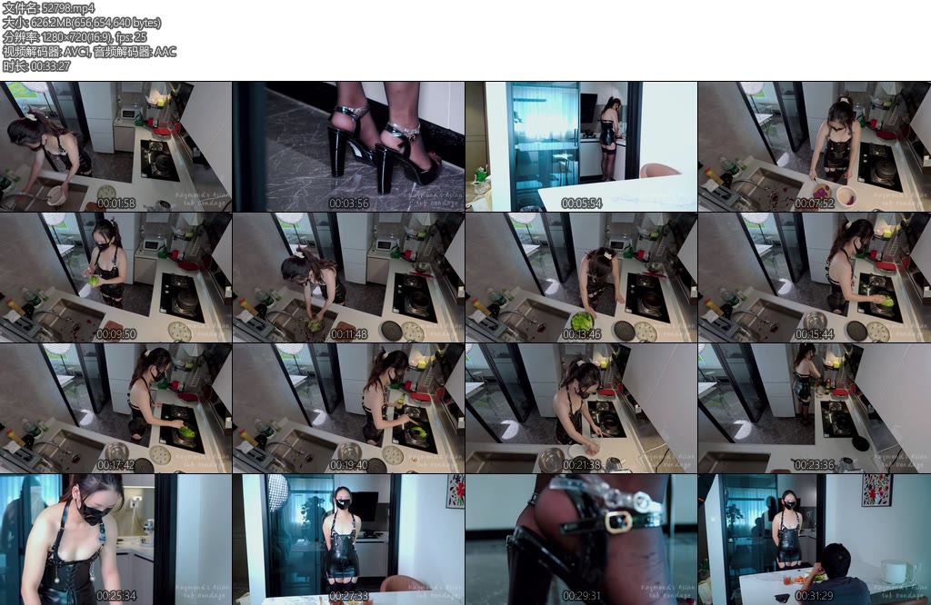 [Raymond] 艰难的小厨娘穿戴着奇怪又难受的装扮做饭R夹脚钉高跟带刺胸罩束腰-丝依依