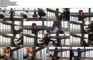 [绳之韵] 阳光玻璃窗内的 虐欲 ：飘窗栏杆一字分腿捆绑固定，花样TK-丝依依