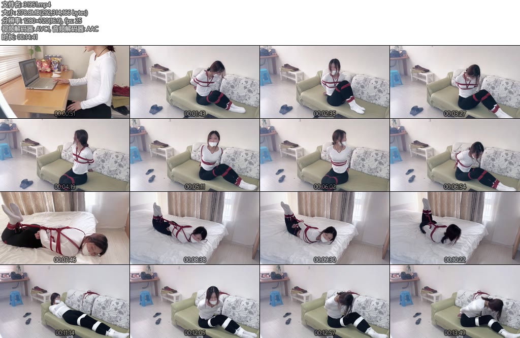 [默示录] 缚艺录 任我行挣扎难度婉儿第一次体验紧缚虽然没有那么紧但是笨笨的她却还是没办法挣脱老套路嘴巴必须先贴胶带-丝依依