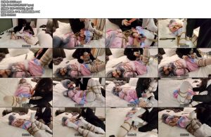 [亚洲绳艺] 白丝女仆装床上分腿玩弄带上口球蒙眼分腿驷马超狠sp郊狼加震动抚摸调教想挣扎却动不了-丝依依