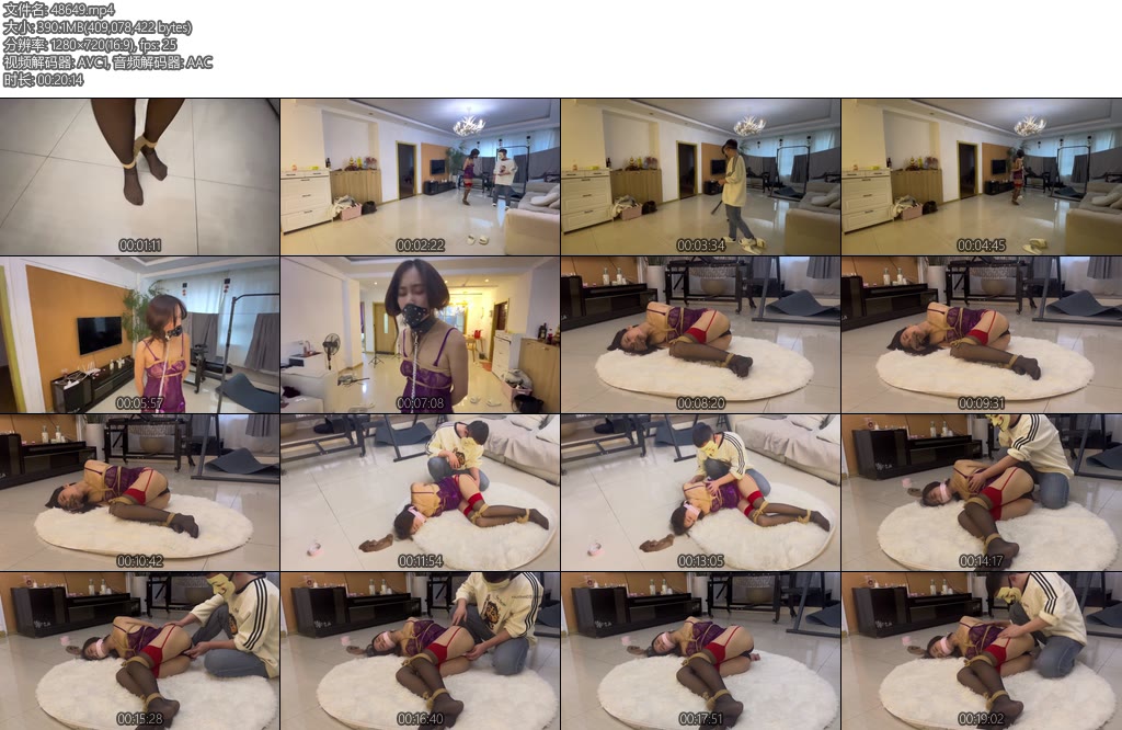 [延江艺束] 陈陈被俘虏的小师妹蕾丝透视睡衣踮脚遛狗口塞原味胶带多元素堵嘴固定放置挣扎大力抠B高频G点棒强高-丝依依