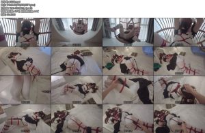 [亚洲绳艺] EN_shibari 白丝连裤袜女仆胶带封嘴躺椅开腿缚并腿缚TK鞭打小话筒震动爽到喷射尿失禁-丝依依