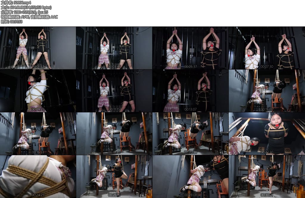 [胜景影视] 戴超大口球双女M固定吊缚-丝依依