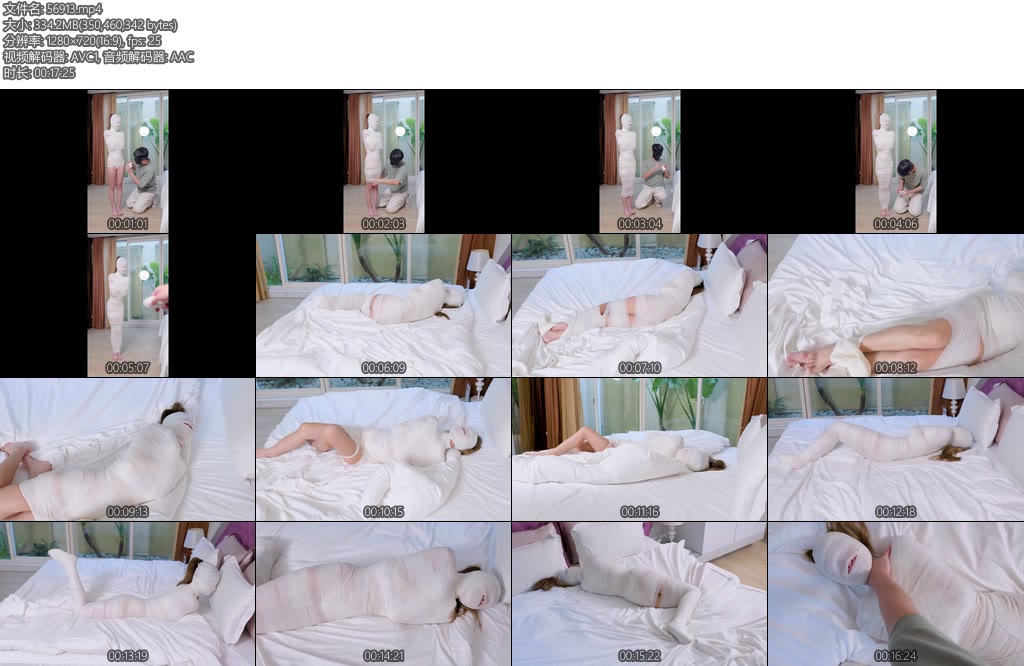 [亚洲绳艺] 绳缚写真摄影会 小宠物全包木乃伊挣扎调教-丝依依