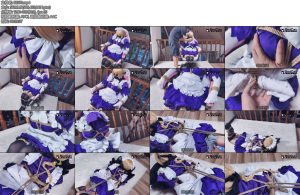 [BadCat] FATEGO贞德女仆cos椅子捆绑挣扎棉袜蒙眼堵嘴 强制GC踩头-丝依依