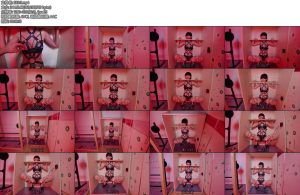 [亚洲绳艺] 颈手枷拘束开腿蹲姿拘束在小柜子里狠狠调教-丝依依