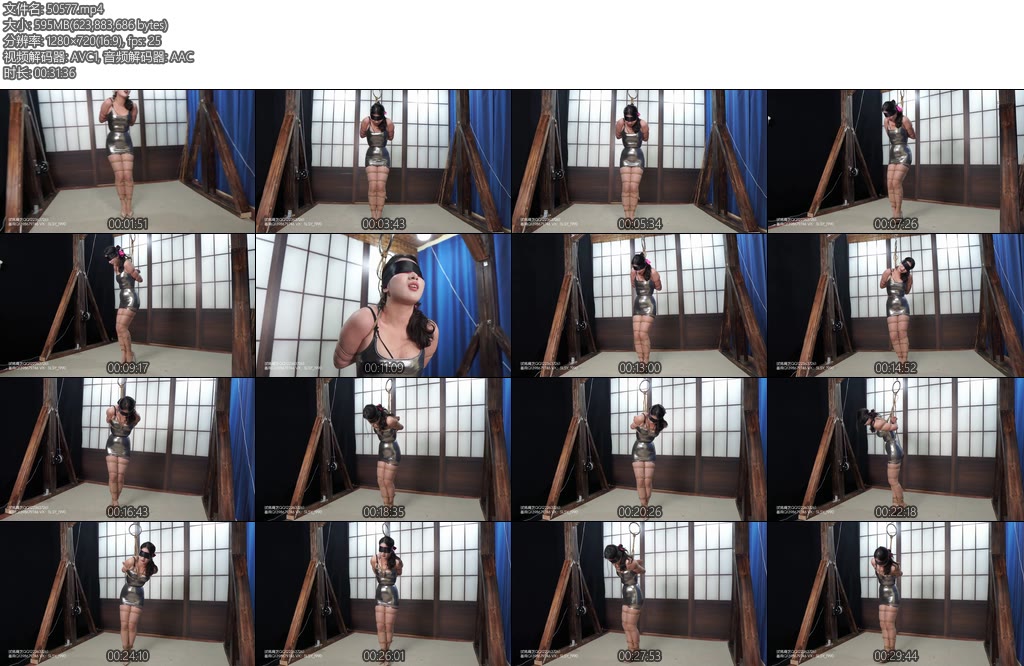 [试炼原创] 小欣亮银色包臀裙超薄肉丝透明12cm高跟鞋五花日式蛇缚两种绑法悬吊放置-丝依依