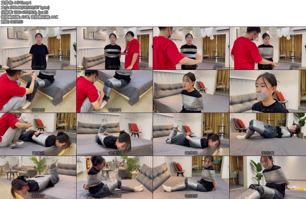 [默示录] 缚艺录小贺银色胶带的驷马与束缚挣扎的感觉明显好了许多-丝依依