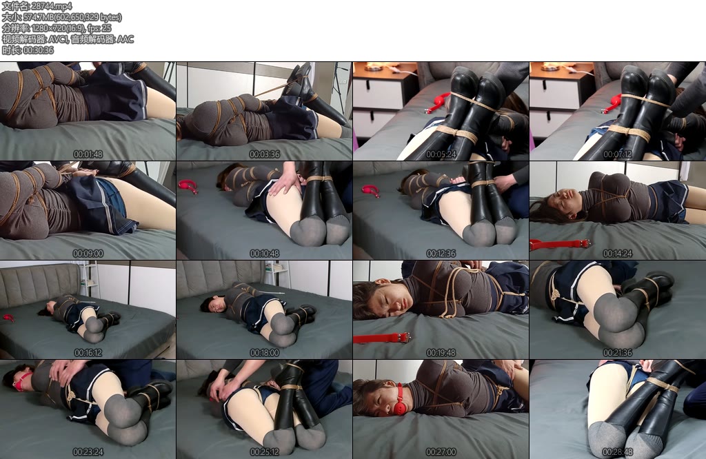 [吴越原创] 魔鬼身材小美女妞妞大床灰衫JK打底袜捆绑游戏（第二季）长靴股绳驷马TK捏揉拍打这次的口球有点艰难-丝依依