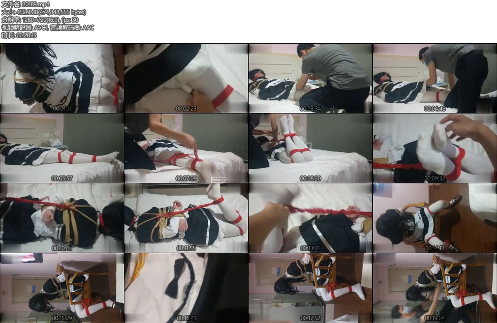 [亚洲绳艺] 伪娘白九 日常女仆装白丝驷马-丝依依