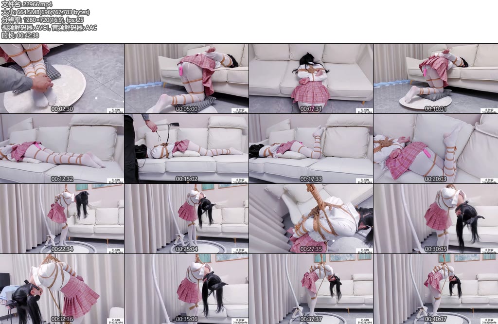 [嗷大喵] 少女遇险记 白丝党福音：日式紧缚 并腿蛇缚 TD sp抽打屁股 跪缚 趴躺挨抽 TK挠脚心 欧式直臂紧缚 胸缚-丝依依