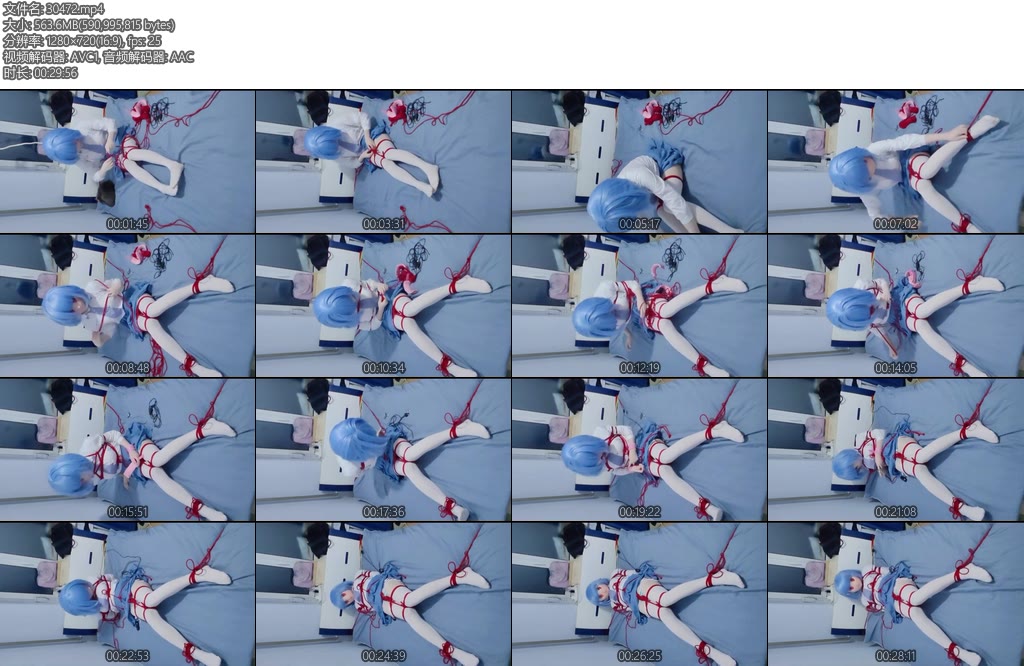 [亚洲绳艺] 天天的大字自缚-丝依依