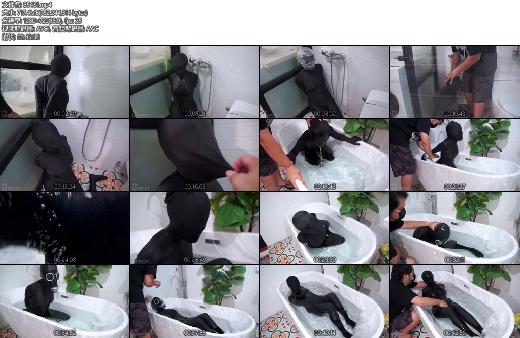 [闪闪原创] 闪闪工作室 重责水刑双层丝袜和紧身头套覆盖淋水浸水每一下呼吸都带着水分子的震动-丝依依