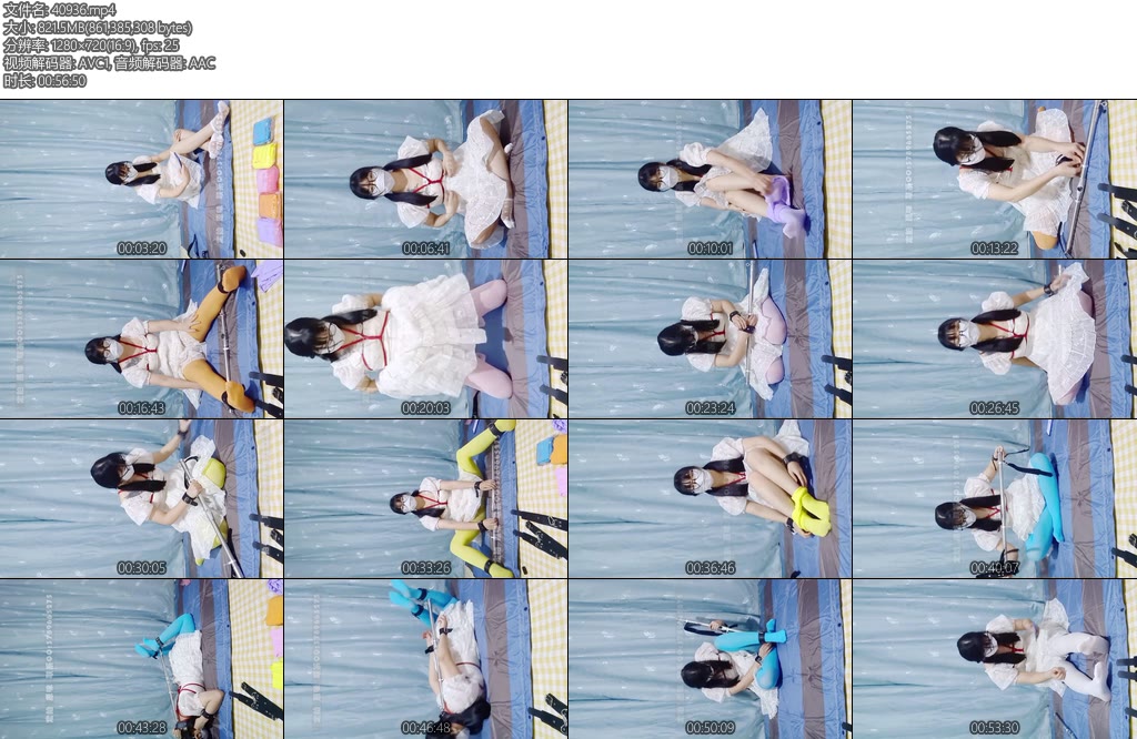 [玉箫原创] 玉箫家庭作业25开腿束缚k9架项圈公主裙糖果袜5种颜色舞蹈白丝驷马-丝依依