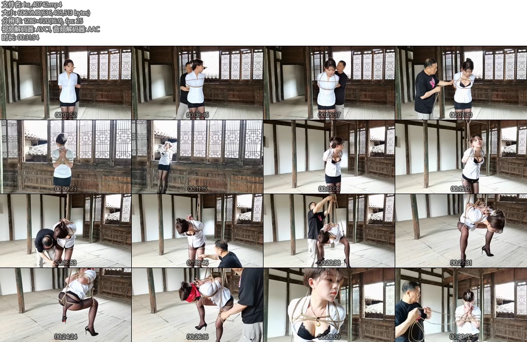 [锐度主张] 嫣儿 OL装扮古宅内高难度吊缚分指反后手观音极限股绳坐姿吊缚-丝依依