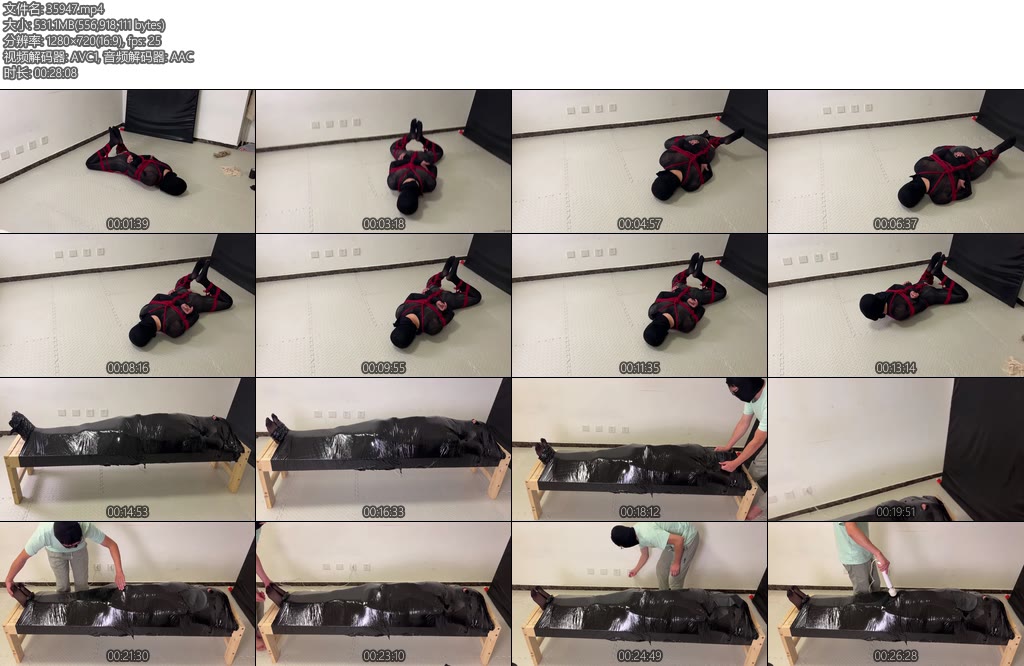 [黑魔法师] 线X_X验实拍绳子束缚体验超强制木乃伊体验棒棒还是埋在了胶带里面超长时间的拘束刺激无法躲闪的tk-丝依依