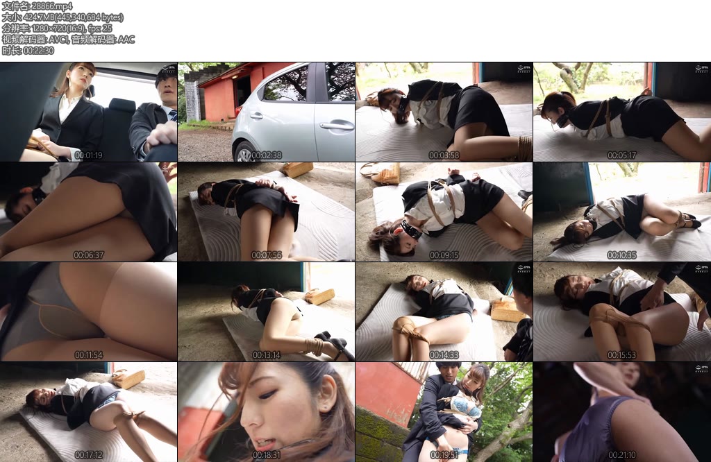 [亚洲绳艺] OL装肉丝美女遭劫捆绑挣扎-丝依依