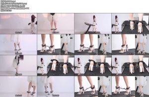 [亚洲绳艺] 3公斤重镣禁锢的白裙凉高与TD充气GS及电击器在跑步机上-丝依依