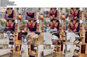 [默示录] 缚艺录小语定拍做一个绳缚后手的讲解再胶带的捆绑挣扎-丝依依