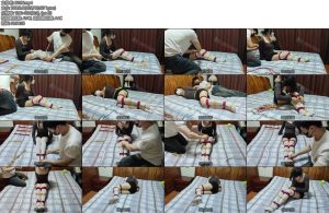 [墨色原创] 安雪白色过膝袜多节并腿捆绑放置-丝依依