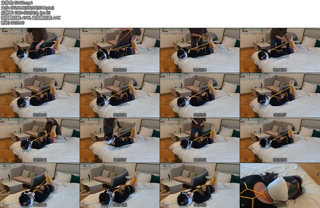 [JS原创] 雨晨黄金绳龟甲驷马捆绑口罩严密封堵蒙眼鞭打-丝依依