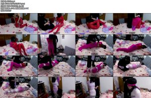 [出租屋原创] 出租屋游戏 小董被多层丝袜全包并肘拘束并多层木乃伊绷带拘束包裹全过程-丝依依