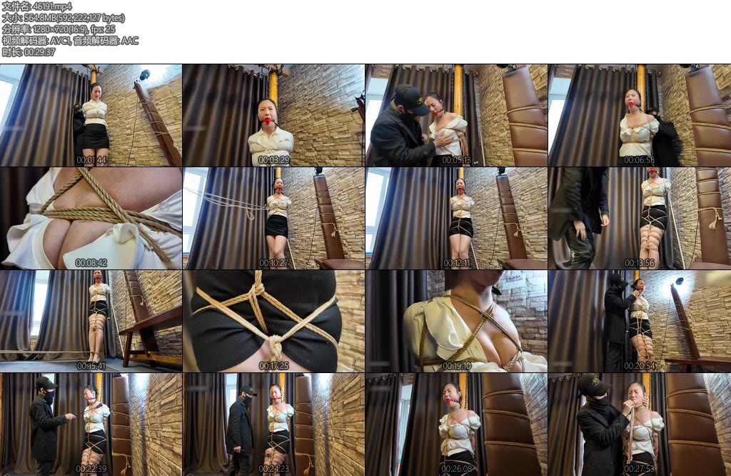 [一绳所爱] 被绑在柱子上的紫涵-丝依依