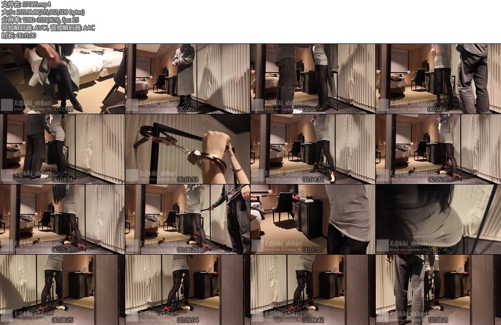 [kiki原创] 大衣黑丝被铐大字型固定在架子上挠痒强高-丝依依