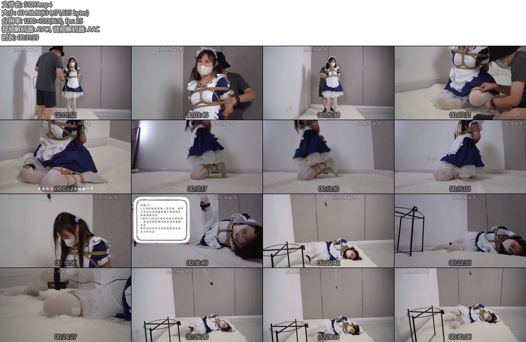 [灰太郎的羊] 希希铁链与额头碰撞声很悦耳但美女的呻吟声更让人兴奋不已日式折腿缚郊狼3.0女仆装-丝依依