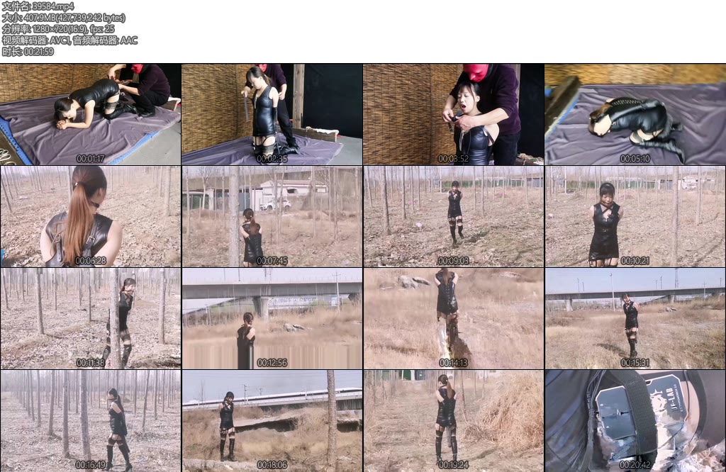 [飞天原创] 悦儿高筒靴皮衣lu夹郊狼电击片y具口球狗尾巴在野外寒冷天气高铁桥下野外T教惊险又刺激-丝依依