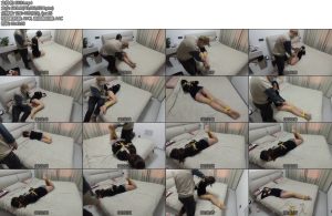 [理想生活] 夜色撩人睡前小游戏丝袜堵嘴紧缚强制挠脚心-丝依依