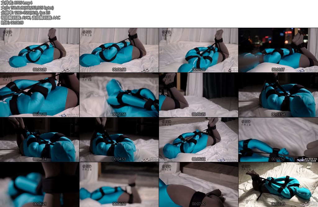 [亚洲绳艺] 约束之森自缚神器欧式直臂驷马全包紧身衣Zentai捆绑放置挣扎灰丝袜-丝依依