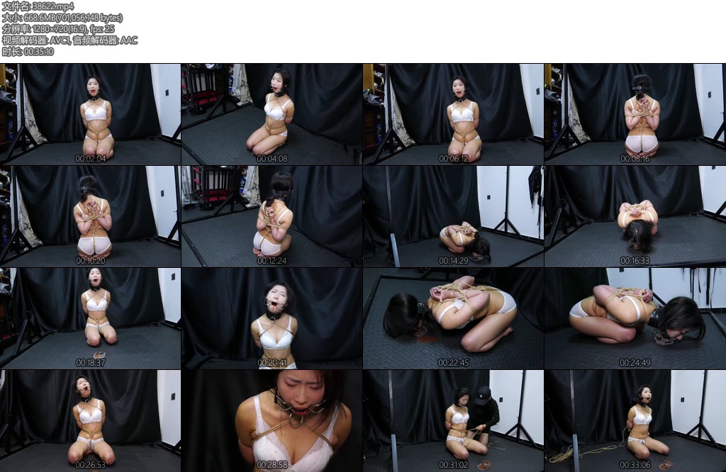 [胜景影视] 被圈养投食的女奴女奴被捆绑着戴着口枷舔着吃食物-丝依依