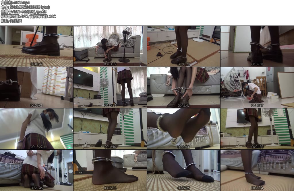 [新月原创] 红豆定拍黑丝JK小皮鞋手铐脚铐带着走脱掉鞋子直接踩地上走得脚都疼-丝依依