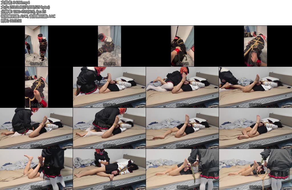 [Cosplay] 少女前线MP7JK伪娘日式驷马直臂驷马捆绑挠痒-丝依依