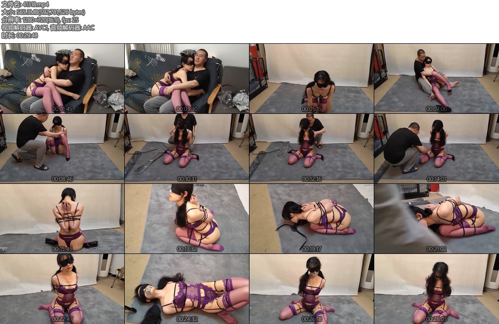 [随心原创] 雅熙骚气的紫色韵味夫人扎带极限后手口舌舔-丝依依