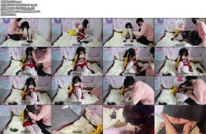 [荷仙原创] 荷仙少女 双视角小红帽洛丽塔小灵绑床完全固定折磨又笑又哭的白丝少女tk调教棒棒-丝依依